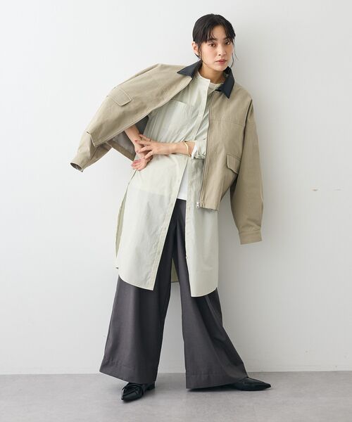 CRAFT STANDARD BOUTIQUE（クラフトスタンダードブティック）の「フェイクレザー衿ブルゾン（ブルゾン・レディース・ライトカーキ・FREE）」の18枚目の写真