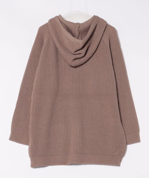 PREFERIR（プレフェリール）の「フーディー長袖 ロングニット（ニット/セーター・レディース・モカ/ネイビー/カーキ・LARGE/MEDIUM）」の4枚目の写真