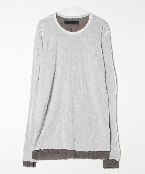ROYAL FLASH(ロイヤルフラッシュ)の「A.F ARTEFACT/エーエフ・アーティファクト/Layered Long Top(Tシャツ/カットソー・メンズ・アイボリー/ブラック・1/2/3)」の2枚目の写真