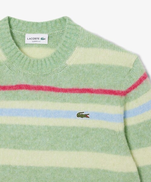 LACOSTE（ラコステ）の「アルパカブレンドボーダーニットセーター（ニット/セーター・メンズ・セージグリーン・2/3/5/4）」の6枚目の写真