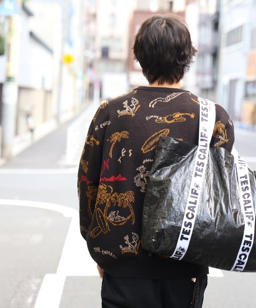 The Endless Summer（エンドレスサマー）の「【WEB / FLAG SHOP限定】ALOHA JQ KNIT CREW NECK / クルーネックニット（ニット/セーター・メンズ・ブラック・SMALL/MEDIUM/LARGE/X-LARGE）」の2枚目の写真