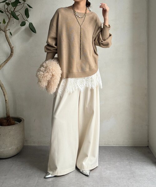 DouDou（ドゥドゥ）の「レースキャミチュニック（シャツ/ブラウス・レディース・オフホワイト/ブラック/ネイビー・FREE）」の22枚目の写真