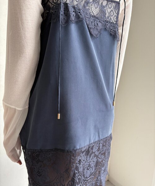 DouDou(ドゥドゥ)の「レースキャミチュニック(シャツ/ブラウス・レディース・オフホワイト/ブラック/ネイビー・FREE)」の9枚目の写真