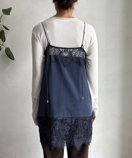 DouDou（ドゥドゥ）の「レースキャミチュニック（シャツ/ブラウス・レディース・オフホワイト/ブラック/ネイビー・FREE）」の10枚目の写真