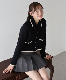 BLUEEAST | 《新色追加》襟付きニットジャケット(カーディガン/ボレロ)