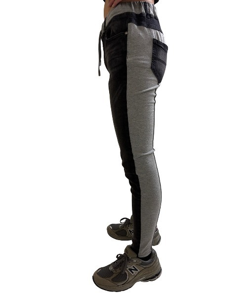 COOK JEANS(クックジーンズ)の「2FACE 前後切替 リラックスパンツ(デニムパンツ・メンズ・ブラック系その他・2/3/4/0/1)」の3枚目の写真