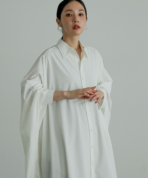 n'OrLABEL（ノアールレーベル）の「『ドルマンビッグシャツドレス』（ワンピース・レディース・ブラック/オフホワイト・FREE）」の7枚目の写真