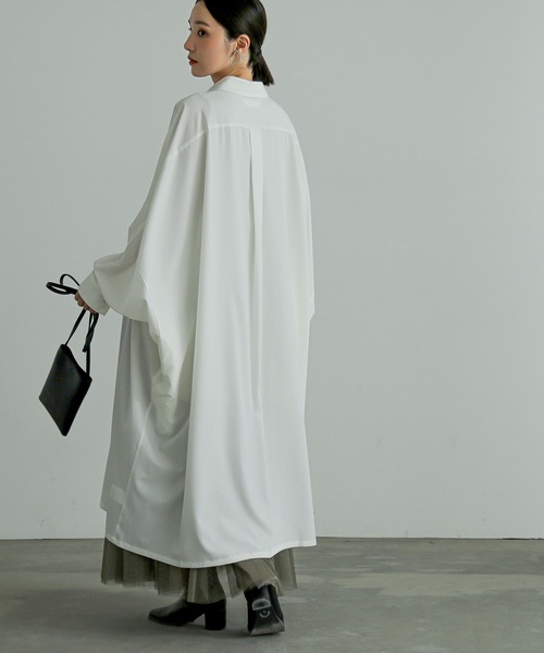 n'OrLABEL（ノアールレーベル）の「『ドルマンビッグシャツドレス』（ワンピース・レディース・ブラック/オフホワイト・FREE）」の12枚目の写真