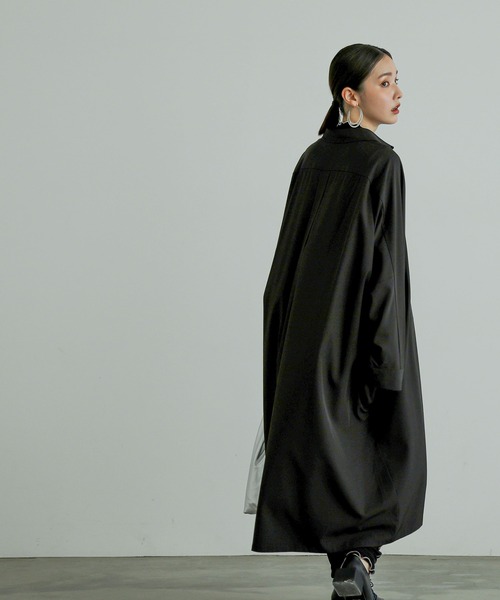 n'OrLABEL（ノアールレーベル）の「『ドルマンビッグシャツドレス』（ワンピース・レディース・ブラック/オフホワイト・FREE）」の18枚目の写真