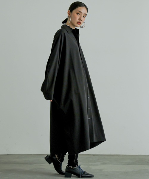 n'OrLABEL（ノアールレーベル）の「『ドルマンビッグシャツドレス』（ワンピース・レディース・ブラック/オフホワイト・FREE）」の20枚目の写真