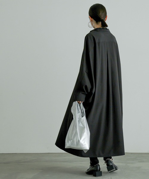 n'OrLABEL（ノアールレーベル）の「『ドルマンビッグシャツドレス』（ワンピース・レディース・ブラック/オフホワイト・FREE）」の22枚目の写真