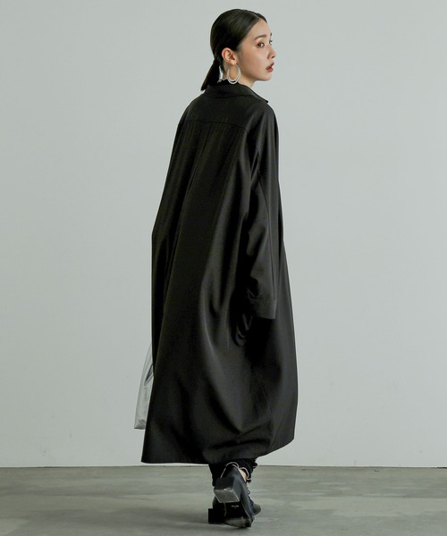 n'OrLABEL（ノアールレーベル）の「『ドルマンビッグシャツドレス』（ワンピース・レディース・ブラック/オフホワイト・FREE）」の16枚目の写真
