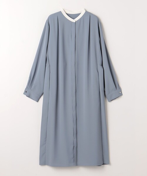 セール】プリーツ シャツワンピース ライトブルー ‐ウォッシャブル‐＜A