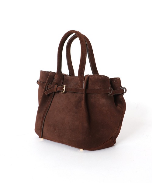 CHRISTIAN VILLA（クリスチャンヴィラ）の「タックベルトスウェードトートバッグ(S)6309【CHRISTIAN VILLA/クリスチャンヴィラ】（トートバッグ・レディース・ブラウン・フリー）」の2枚目の写真