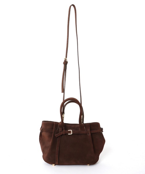 CHRISTIAN VILLA（クリスチャンヴィラ）の「タックベルトスウェードトートバッグ(S)6309【CHRISTIAN VILLA/クリスチャンヴィラ】（トートバッグ・レディース・ブラウン・フリー）」の6枚目の写真