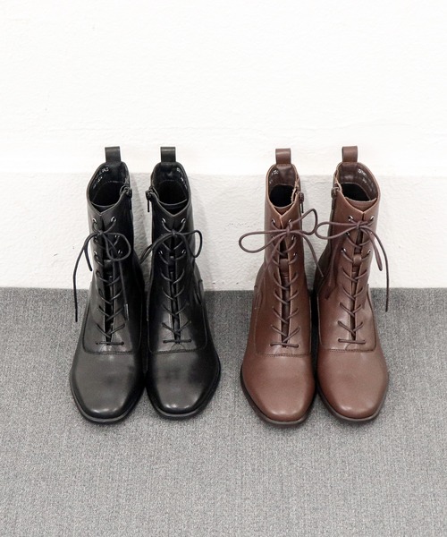 cava cava（サヴァサヴァ）の「防滑│レースアップブーツ　2420089（ブーツ・レディース・ブラック/ダークブラウン・23cm/22.5cm/24.5cm/23.5cm/24cm）」の14枚目の写真