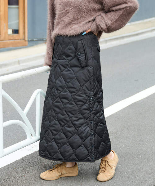 TAIONミリタリーダウンスカート　黒　S 限定展開 TAION/タイオン MILITARY DOWN SKIRT/ミリタリー ダウン