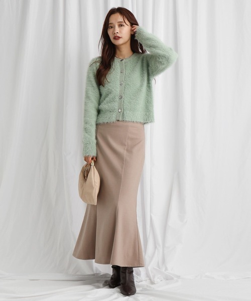 mysty woman(ミスティウーマン)の「ラメシャギーニットカーディガン 607531(ニット/セーター・レディース・ブラック/グレー系その他/ミント/ラベンダー・FREE)」の6枚目の写真