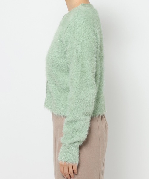 mysty woman(ミスティウーマン)の「ラメシャギーニットカーディガン 607531(ニット/セーター・レディース・ブラック/グレー系その他/ミント/ラベンダー・FREE)」の10枚目の写真