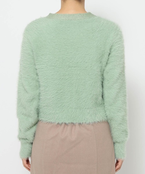 mysty woman(ミスティウーマン)の「ラメシャギーニットカーディガン 607531(ニット/セーター・レディース・ブラック/グレー系その他/ミント/ラベンダー・FREE)」の11枚目の写真