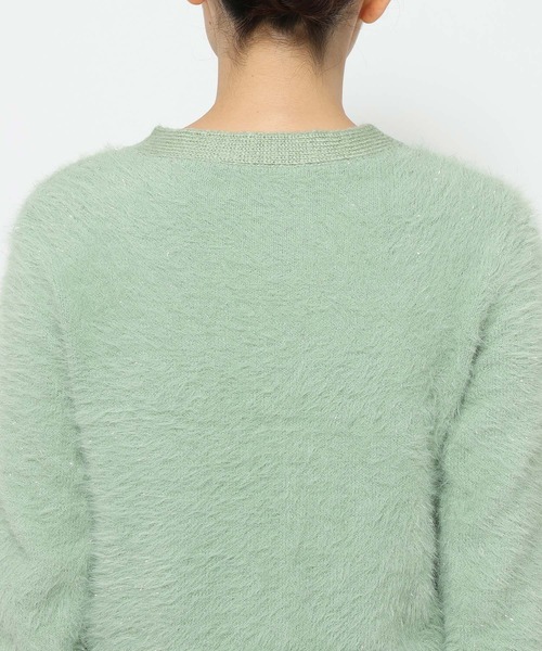 mysty woman(ミスティウーマン)の「ラメシャギーニットカーディガン 607531(ニット/セーター・レディース・ブラック/グレー系その他/ミント/ラベンダー・FREE)」の15枚目の写真