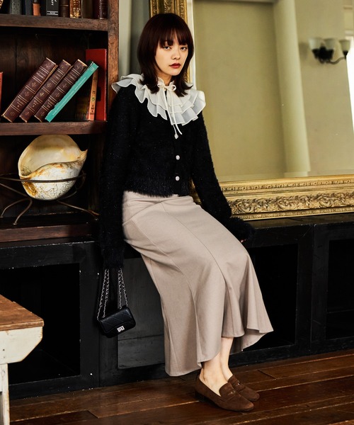 mysty woman(ミスティウーマン)の「ラメシャギーニットカーディガン 607531(ニット/セーター・レディース・ブラック/グレー系その他/ミント/ラベンダー・FREE)」の19枚目の写真