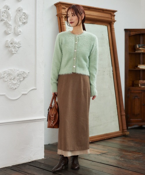 mysty woman(ミスティウーマン)の「ラメシャギーニットカーディガン 607531(ニット/セーター・レディース・ブラック/グレー系その他/ミント/ラベンダー・FREE)」の22枚目の写真