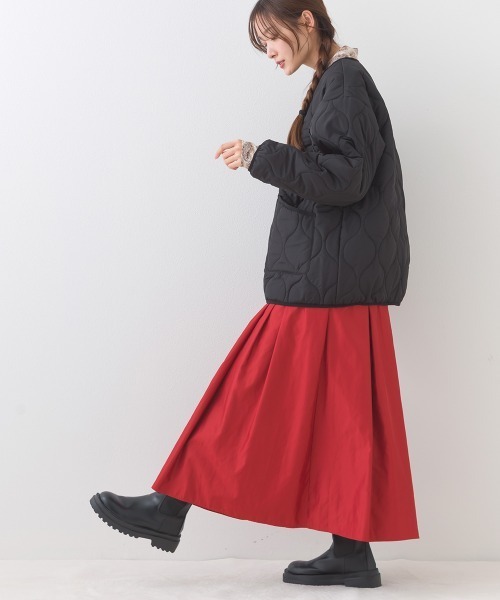 OMNES（オムネス）の「【BEAUTIFUL FRIDAY】キルティングノーカラージャケット（ノーカラージャケット・レディース・ブラック/ブラウン・FREE）」の3枚目の写真