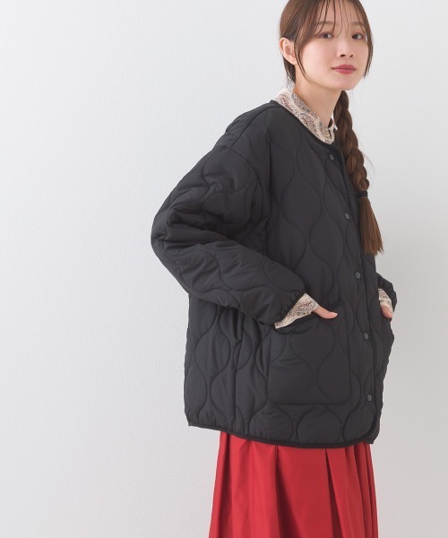 OMNES（オムネス）の「【BEAUTIFUL FRIDAY】キルティングノーカラージャケット（ノーカラージャケット・レディース・ブラック/ブラウン・FREE）」の7枚目の写真