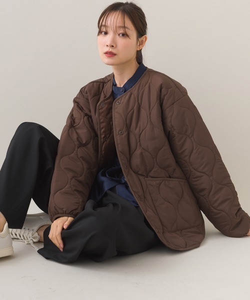 セール】【BEAUTIFUL FRIDAY】キルティングノーカラージャケット（ノー