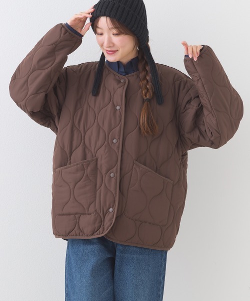 BEAUTIFUL FRIDAY】キルティングノーカラージャケット（ノーカラー