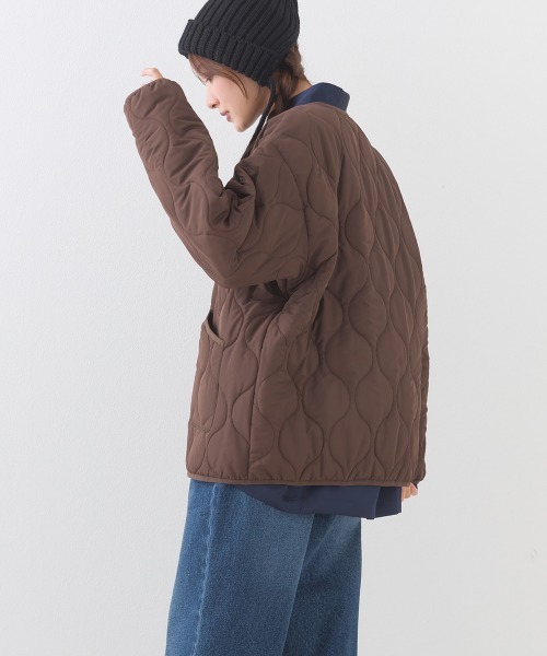 OMNES（オムネス）の「【BEAUTIFUL FRIDAY】キルティングノーカラージャケット（ノーカラージャケット・レディース・ブラック/ブラウン・FREE）」の11枚目の写真