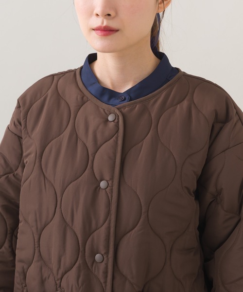 OMNES（オムネス）の「【BEAUTIFUL FRIDAY】キルティングノーカラージャケット（ノーカラージャケット・レディース・ブラック/ブラウン・FREE）」の13枚目の写真
