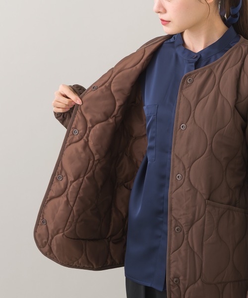 OMNES（オムネス）の「【BEAUTIFUL FRIDAY】キルティングノーカラージャケット（ノーカラージャケット・レディース・ブラック/ブラウン・FREE）」の17枚目の写真
