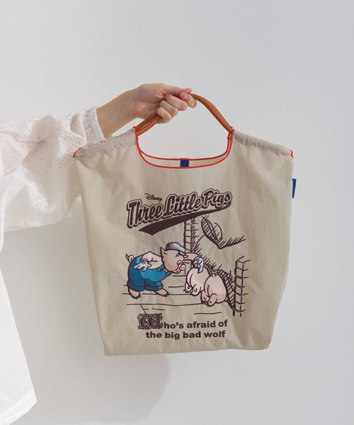 Ball&Chain（ボールアンドチェーン）の「[Ball&Chain]shopping bag-ThreeLittlePigs(M)（エコバッグ/サブバッグ・レディース・ライトグレー/イエロー・M）」の2枚目の写真