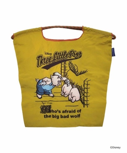 Ball&Chain（ボールアンドチェーン）の「[Ball&Chain]shopping bag-ThreeLittlePigs(M)（エコバッグ/サブバッグ・レディース・ライトグレー/イエロー・M）」の3枚目の写真