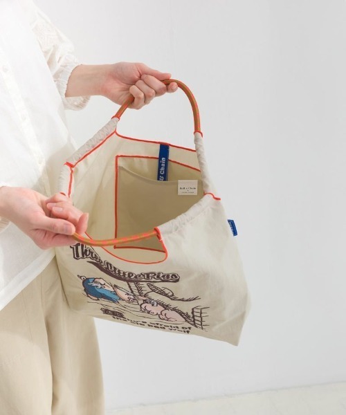 Ball&Chain（ボールアンドチェーン）の「[Ball&Chain]shopping bag-ThreeLittlePigs(M)（エコバッグ/サブバッグ・レディース・ライトグレー/イエロー・M）」の7枚目の写真