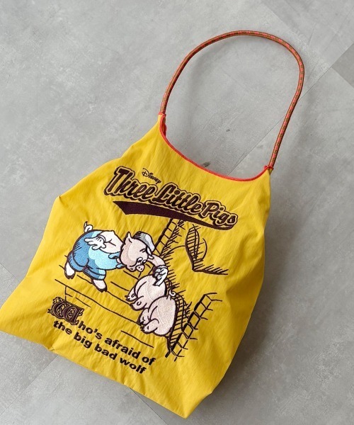 Ball&Chain（ボールアンドチェーン）の「[Ball&Chain]shopping bag-ThreeLittlePigs(M)（エコバッグ/サブバッグ・レディース・ライトグレー/イエロー・M）」の15枚目の写真