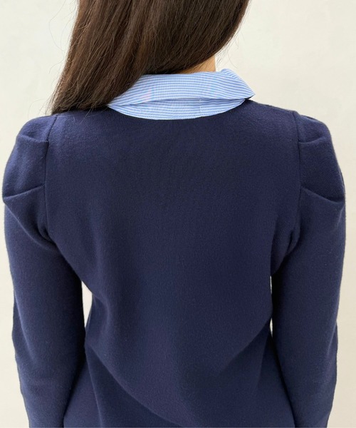 31 Sons de mode（トランテアン　ソン　ドゥ　モード）の「2025秋冬新作 襟付きミニニットワンピース（ワンピース・レディース・グレー/レッド系/ネイビー・ﾌﾘ-）」の14枚目の写真