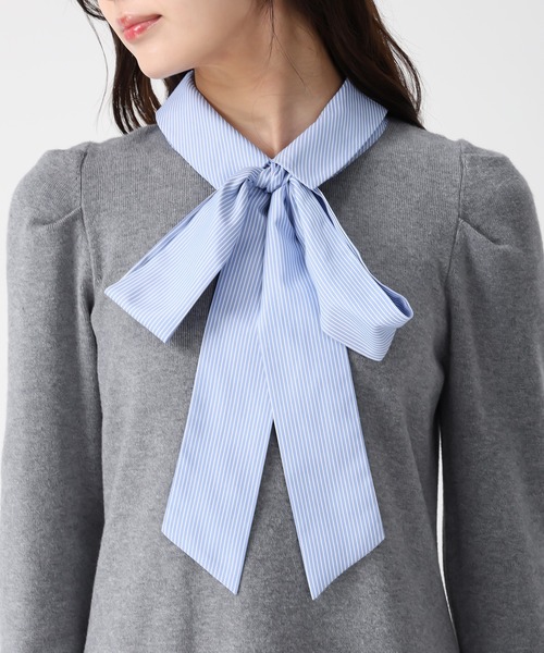 31 Sons de mode（トランテアン　ソン　ドゥ　モード）の「2025秋冬新作 襟付きミニニットワンピース（ワンピース・レディース・グレー/レッド系/ネイビー・ﾌﾘ-）」の19枚目の写真