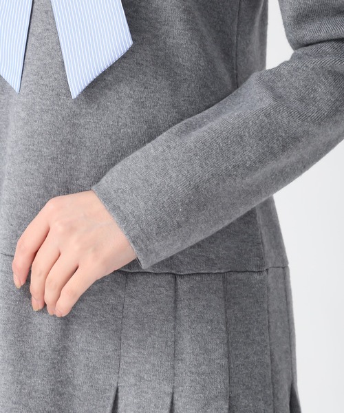 31 Sons de mode（トランテアン　ソン　ドゥ　モード）の「2025秋冬新作 襟付きミニニットワンピース（ワンピース・レディース・グレー/レッド系/ネイビー・ﾌﾘ-）」の21枚目の写真