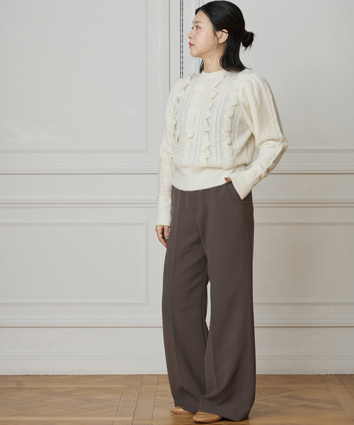 IENA LA BOUCLE（イエナラブークル）の「IENA LA BOUCLE ソフトダブルクロススラックス（スラックス・レディース・ナチュラル/チョコ/ブラック・34/40/38/36）」の6枚目の写真