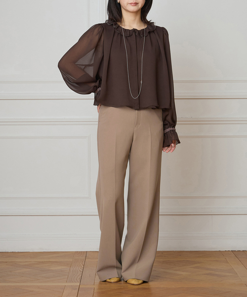 IENA LA BOUCLE（イエナラブークル）の「IENA LA BOUCLE ソフトダブルクロススラックス（スラックス・レディース・ナチュラル/チョコ/ブラック・34/40/38/36）」の7枚目の写真