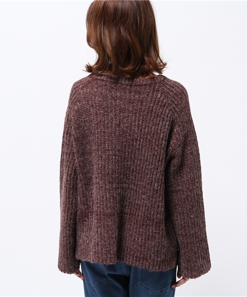 mystic（ミスティック）の「【mystic】畦ゆったりプルオーバー（ニット/セーター・レディース・グレー/ブラック/ボルドー/ピンク・ﾌﾘ-）」の7枚目の写真