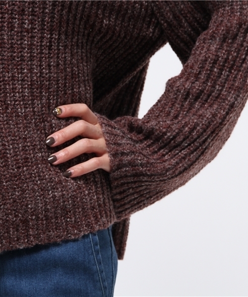 mystic（ミスティック）の「【mystic】畦ゆったりプルオーバー（ニット/セーター・レディース・グレー/ブラック/ボルドー/ピンク・ﾌﾘ-）」の9枚目の写真