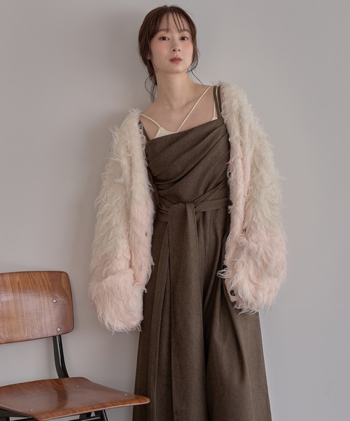 mideal（マイディール）の「drape design combinaison / ドレープデザインコンビネゾン（サロペット/オーバーオール・レディース・チャコールグレー/ダークブラウン・FREE）」の7枚目の写真