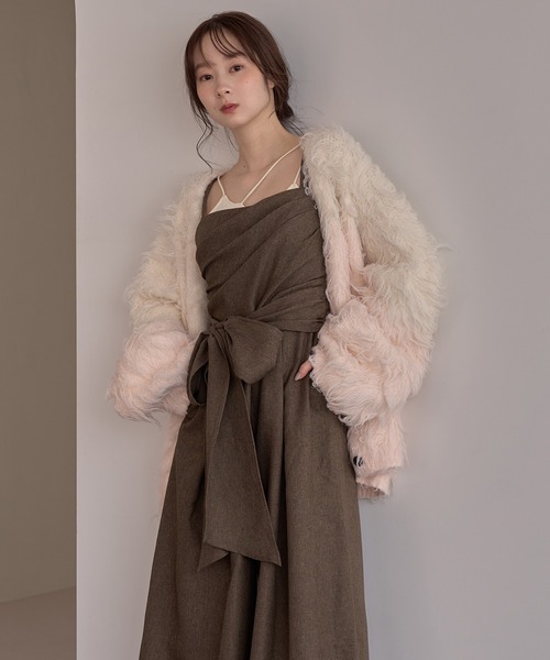 mideal（マイディール）の「drape design combinaison / ドレープデザインコンビネゾン（サロペット/オーバーオール・レディース・チャコールグレー/ダークブラウン・FREE）」の14枚目の写真