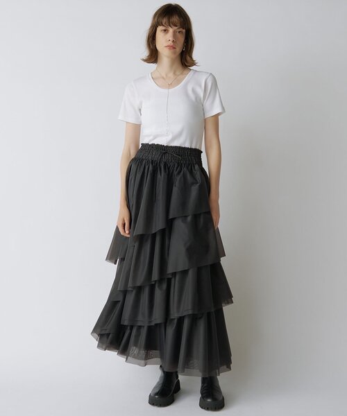 Drawing Numbers(ドローイング ナンバーズ)の「【Drawing Numbers】リブラウンドネックカットソー(Tシャツ/カットソー・レディース・ブラック/ホワイト・38)」の6枚目の写真
