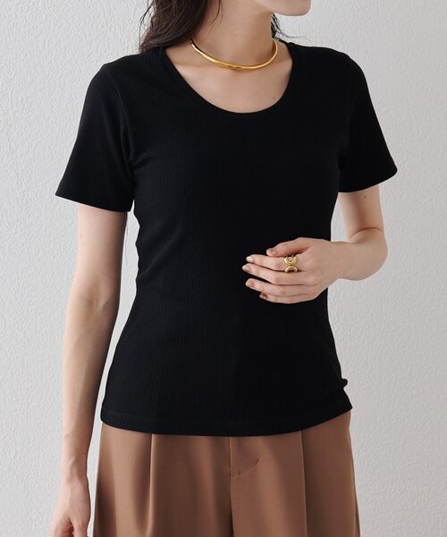 Drawing Numbers(ドローイング ナンバーズ)の「【Drawing Numbers】リブラウンドネックカットソー(Tシャツ/カットソー・レディース・ブラック/ホワイト・38)」の15枚目の写真