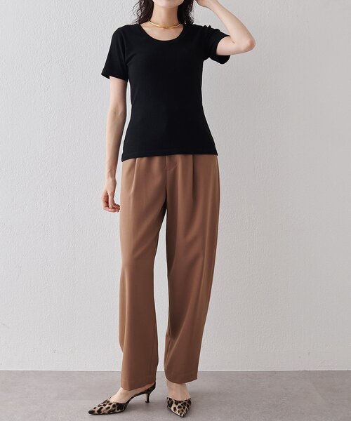 Drawing Numbers(ドローイング ナンバーズ)の「【Drawing Numbers】リブラウンドネックカットソー(Tシャツ/カットソー・レディース・ブラック/ホワイト・38)」の17枚目の写真